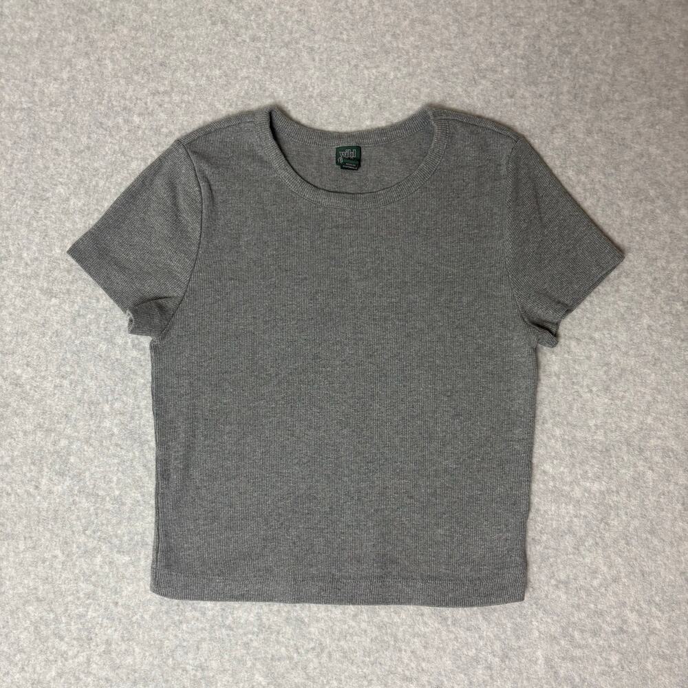 Wild Fable Women’s Gray Ribbed T-Shirt – Size M